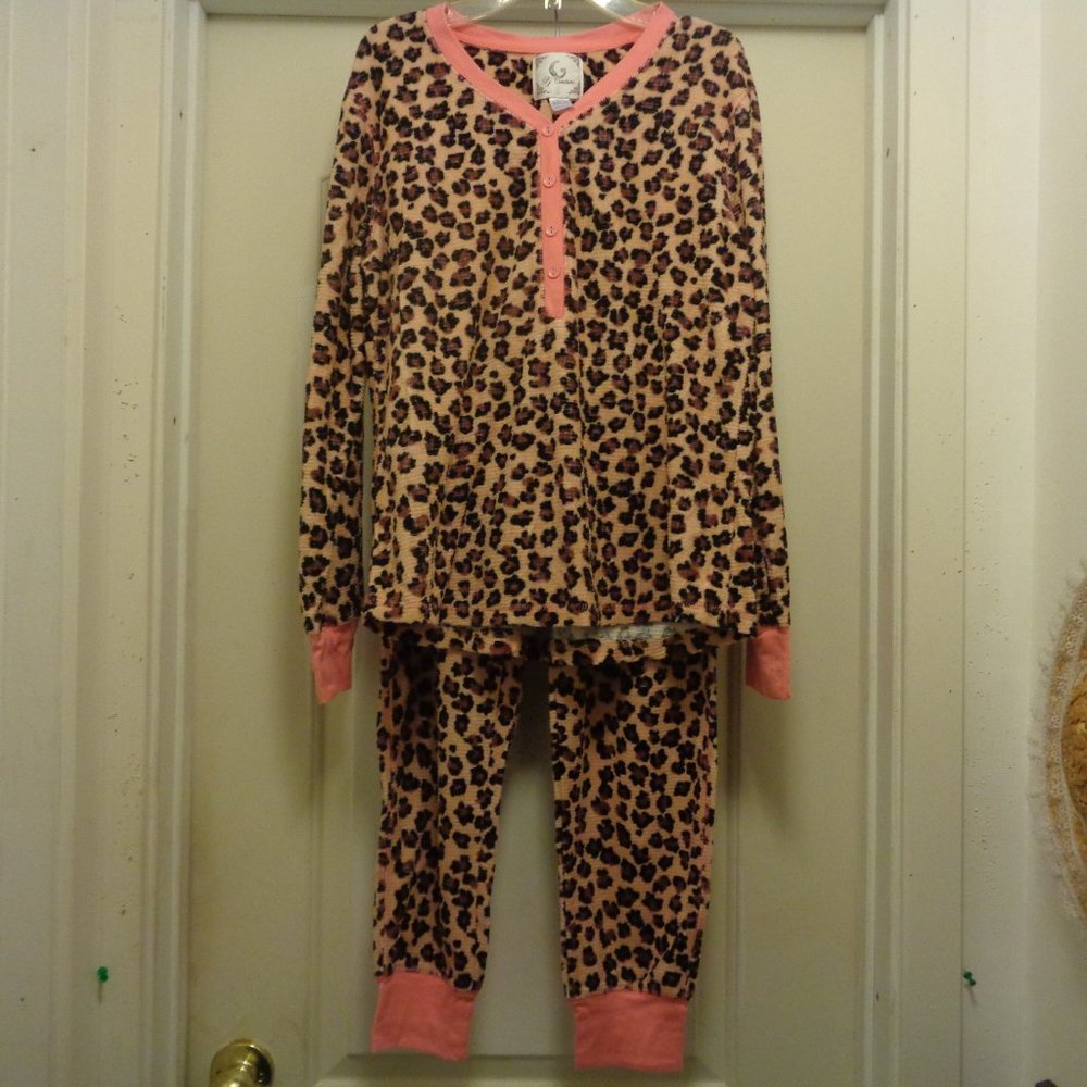 PJ COUTURE CHEETAH & PINK PAJAMAS X LG